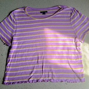 Striped soft crop top